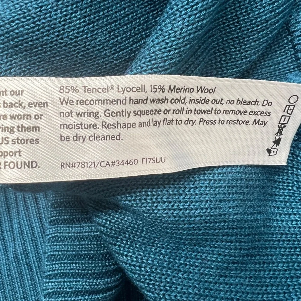 Eileen Fisher Woman Sweater Womens 1X Blue Tencel‎ Merino Oversized Tunic Knit